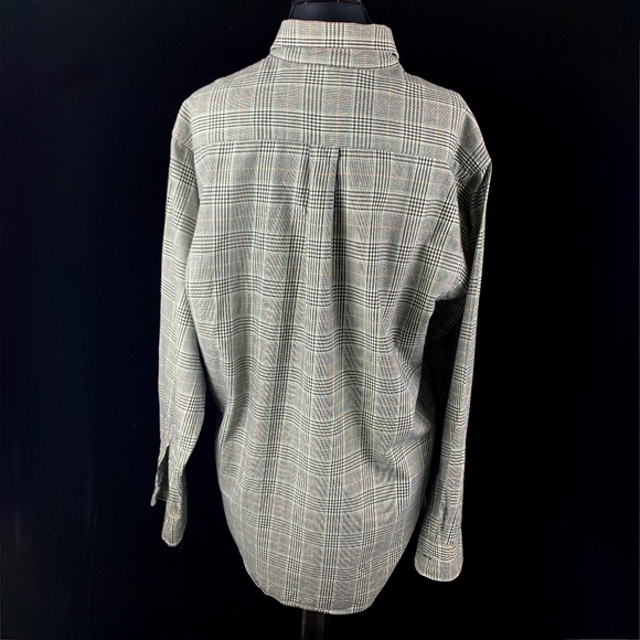 Viyella London Flannel Button Down Shirt Lg Houndstooth Plaid Cotton Wool - Picture 10 of 10